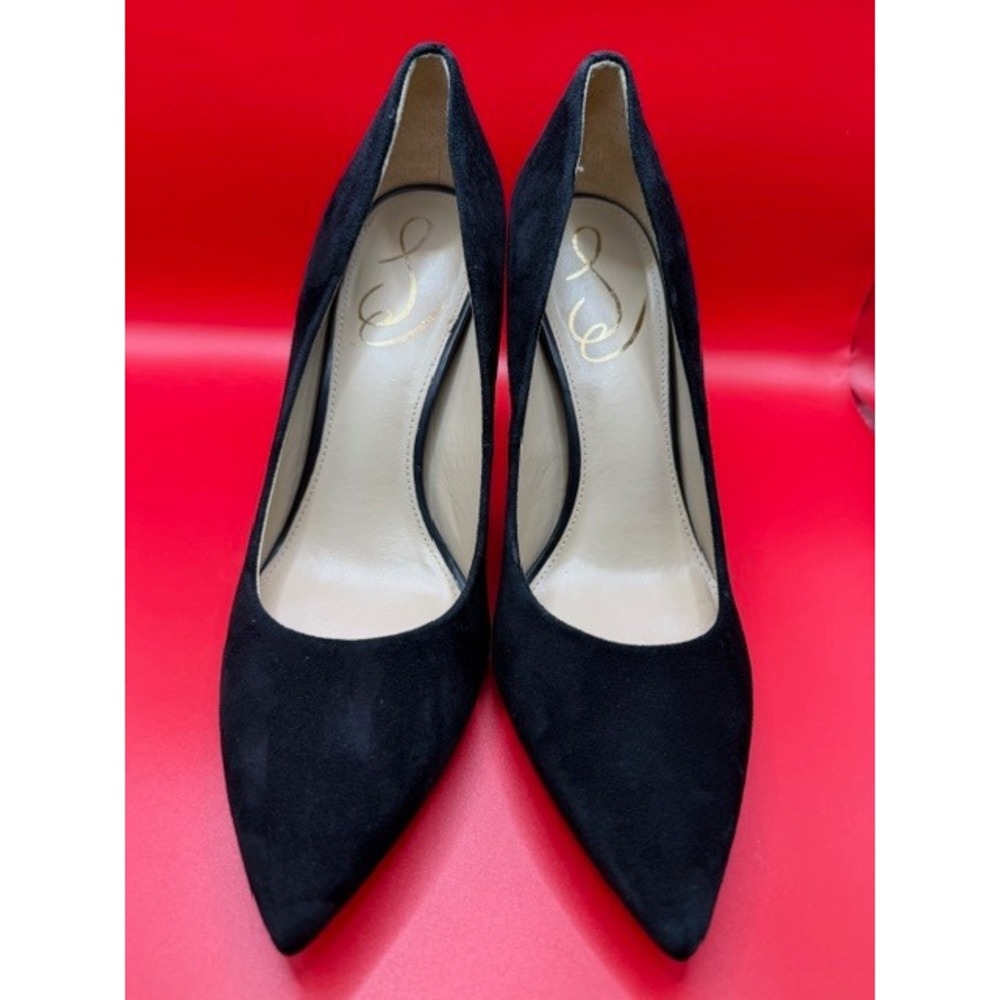 NWOB Sam Edelman Black Suede Hazel Pointed Toe Stiletto Pumps • Sz 6.5 - Picture 2 of 9